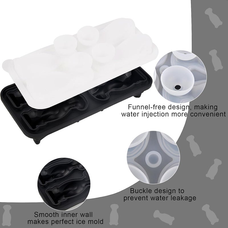 Nerien Dog Ice Cube Tray Mold - 3D Labrador Shape Ice Cube Trays, Cute Ice Cube Molds for Whiskey Bourbon, 4-Hole Large Fun Shapes Ice Cube Trays, Funny Dog Gifts for Dog Lovers Women Men - Image 3